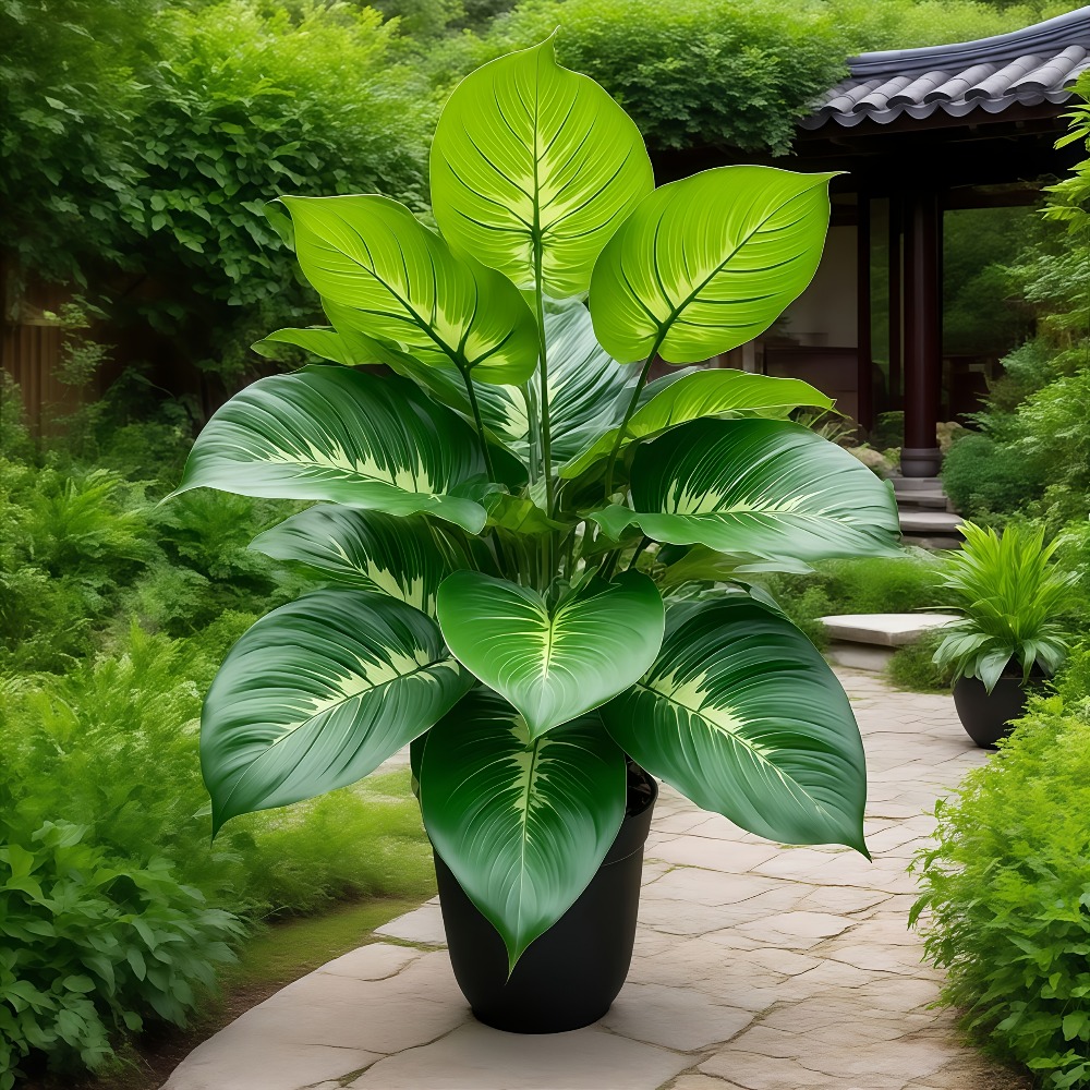 Monstera Adansonii - ต้นไม้ประดิษฐ์ 24 หัว 1 ชิ้น ต้นบอนไซตั้งพื้นเหมือนจริง